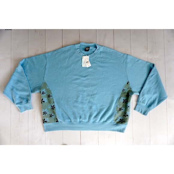 PacSun Womens Blue Chair Lift Cozy Crew Neck Sweatshirt - Picture 2 of 7